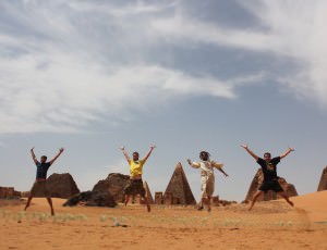 Jumping at the pyramids in Sudan Pyramids in sUDAN