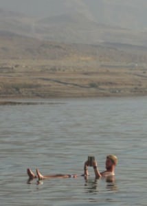 Reading a book in the Dead Sea Reading a book in the Dead Sea