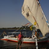 taking a felucca on the nile