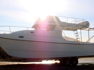 the boat to dive from shark diving south africa