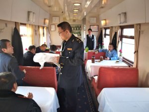 Dining cart on the trans siberian Dining cart on the trans siberian