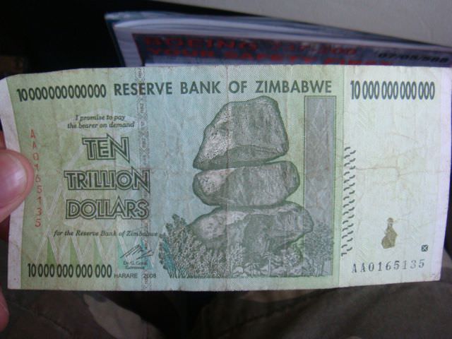 One Hundred Trillion Dollars, Zimbabwe currency
