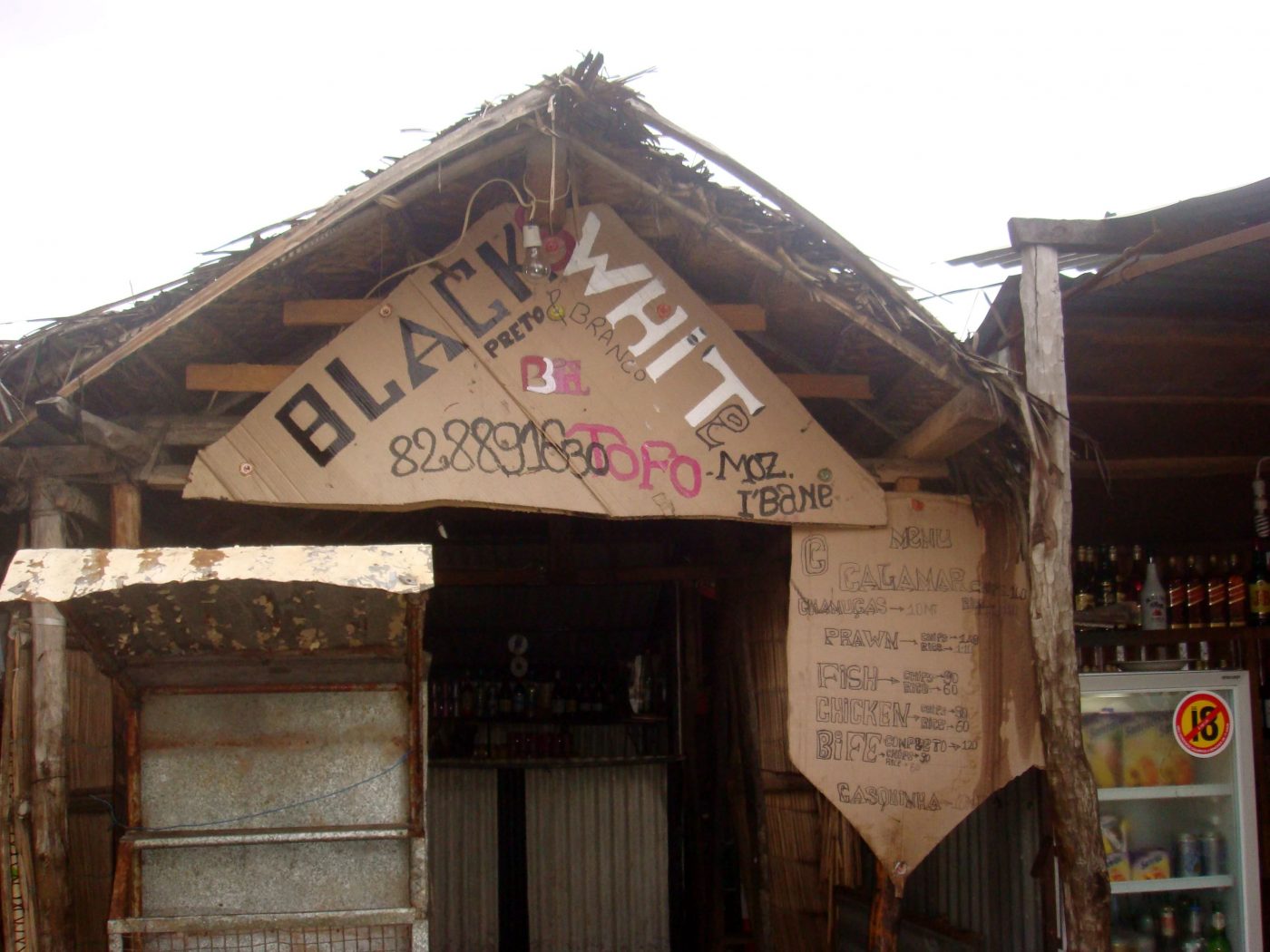 Black and white restaurant in Mozambique