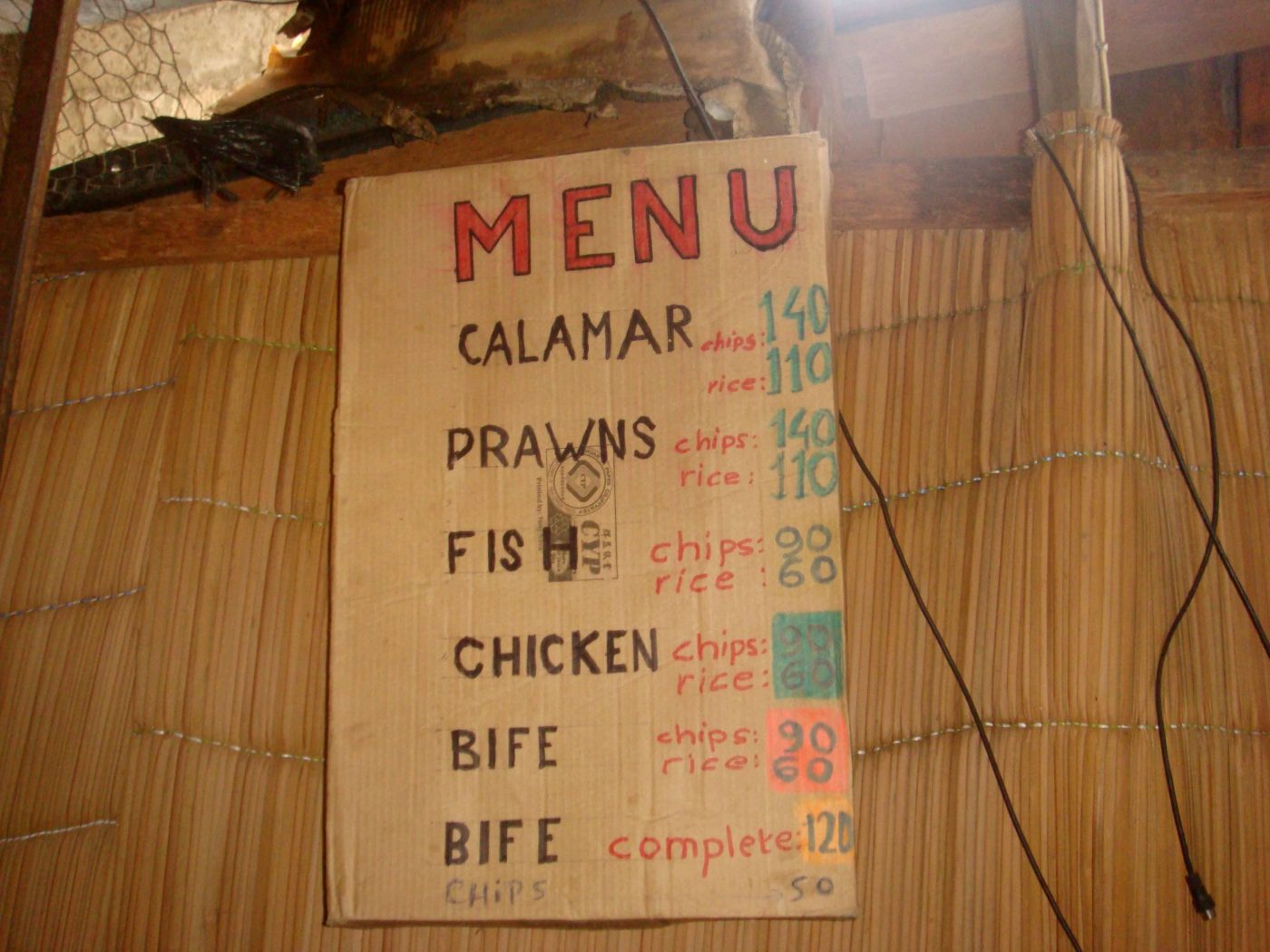 Local food in Mozambique