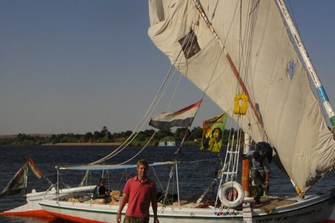 taking a felucca on the nile