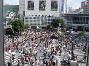 The Shibuya crossing in Tokyo