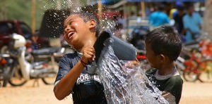 Kids playing at Song Kran