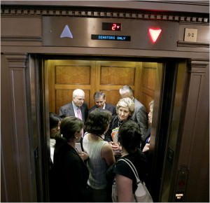 blocking the elevator