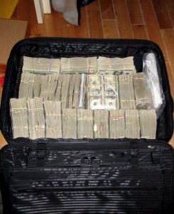 Suitcase full of cash
