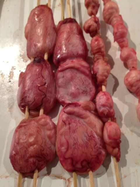 lamsb testicles on a stick