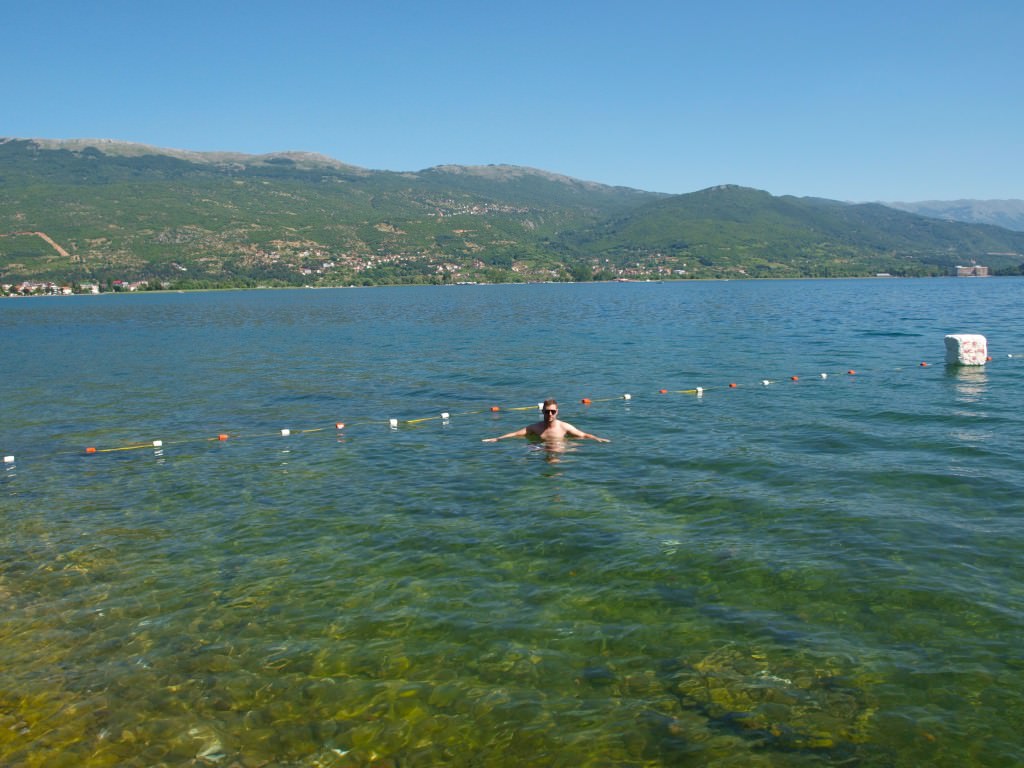 swimming in lake ohrid,   Macedonia