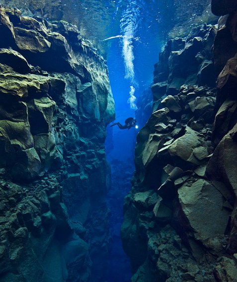 Snorkeling In Iceland Between The Tectonic Plates At The Silfra Fissure 