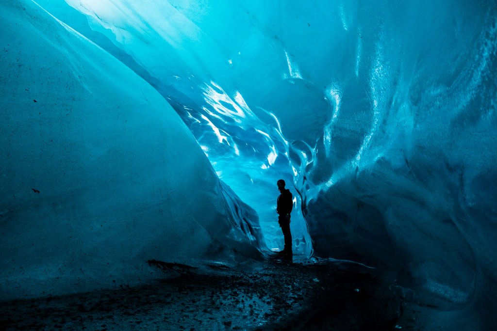 Ice caving in Iceland