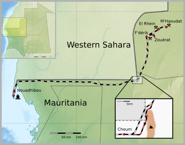 Mauritania train map