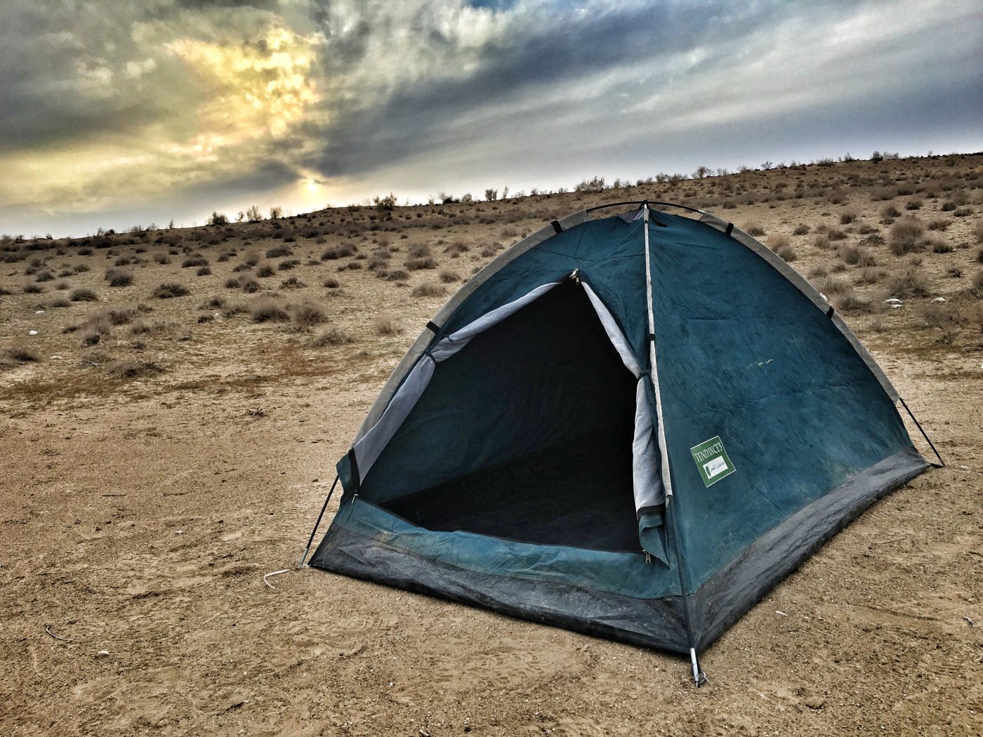 camping at the gas crater turkmenistan