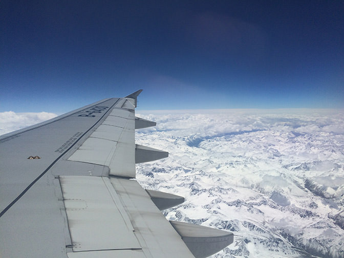 Flying over the Himalayas