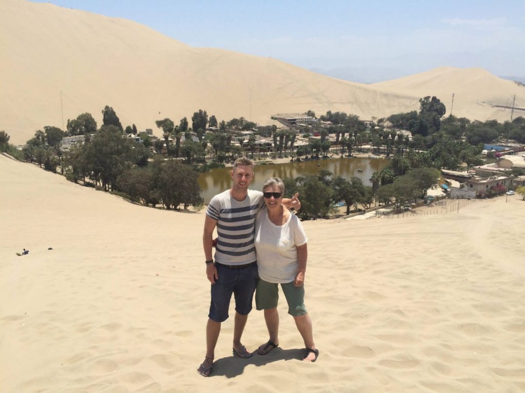 Us at the gorgeous oasis at Huacachina