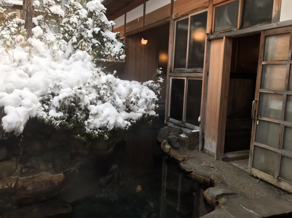 The outdoor hotspring in my hotel