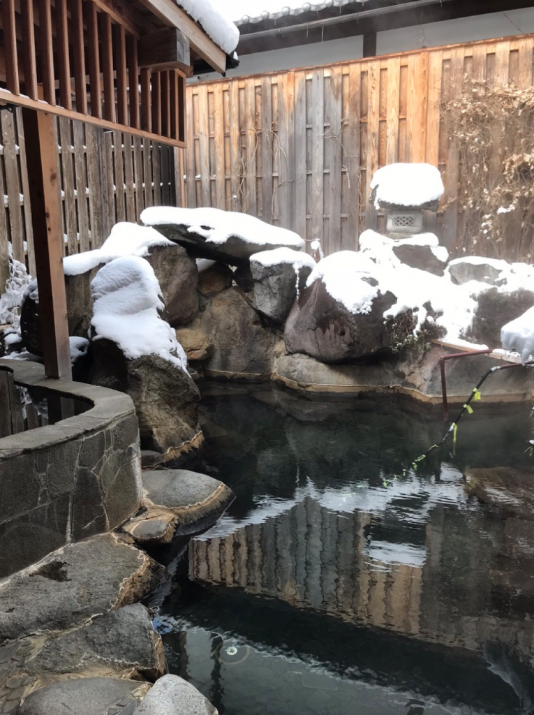 The outdoor hotspring in my hotel