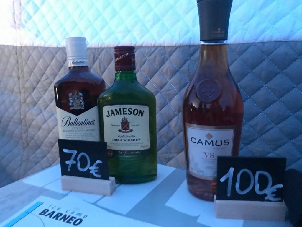 Over priced booze at Barneo camp at the North Pole