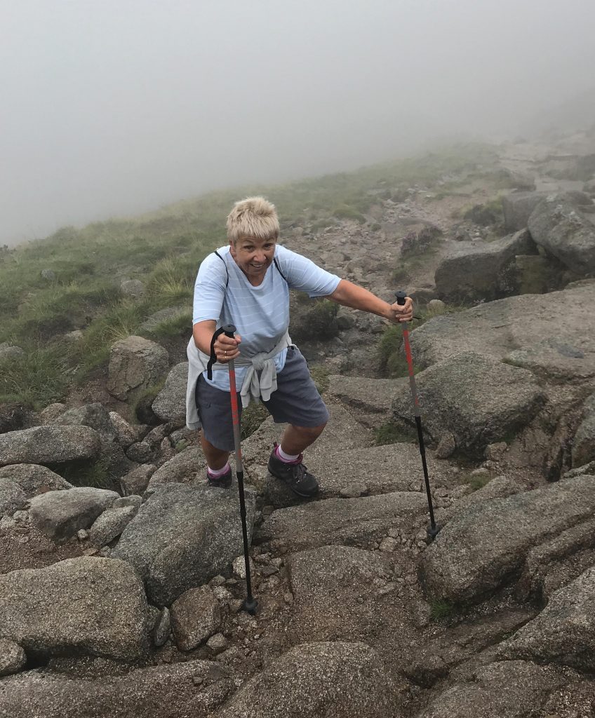 Mum training with me in Northern Ireland, climbing Slieve Donard, our nation's highest peak