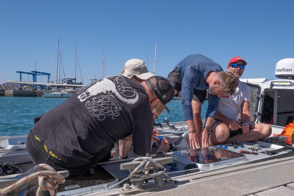 fixing the boat