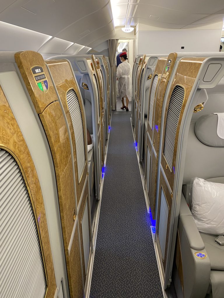 Emirates first class cabin