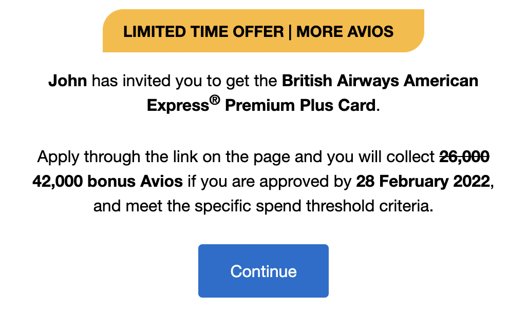 UK OFFER Business Class for FREE! British Airways American Express