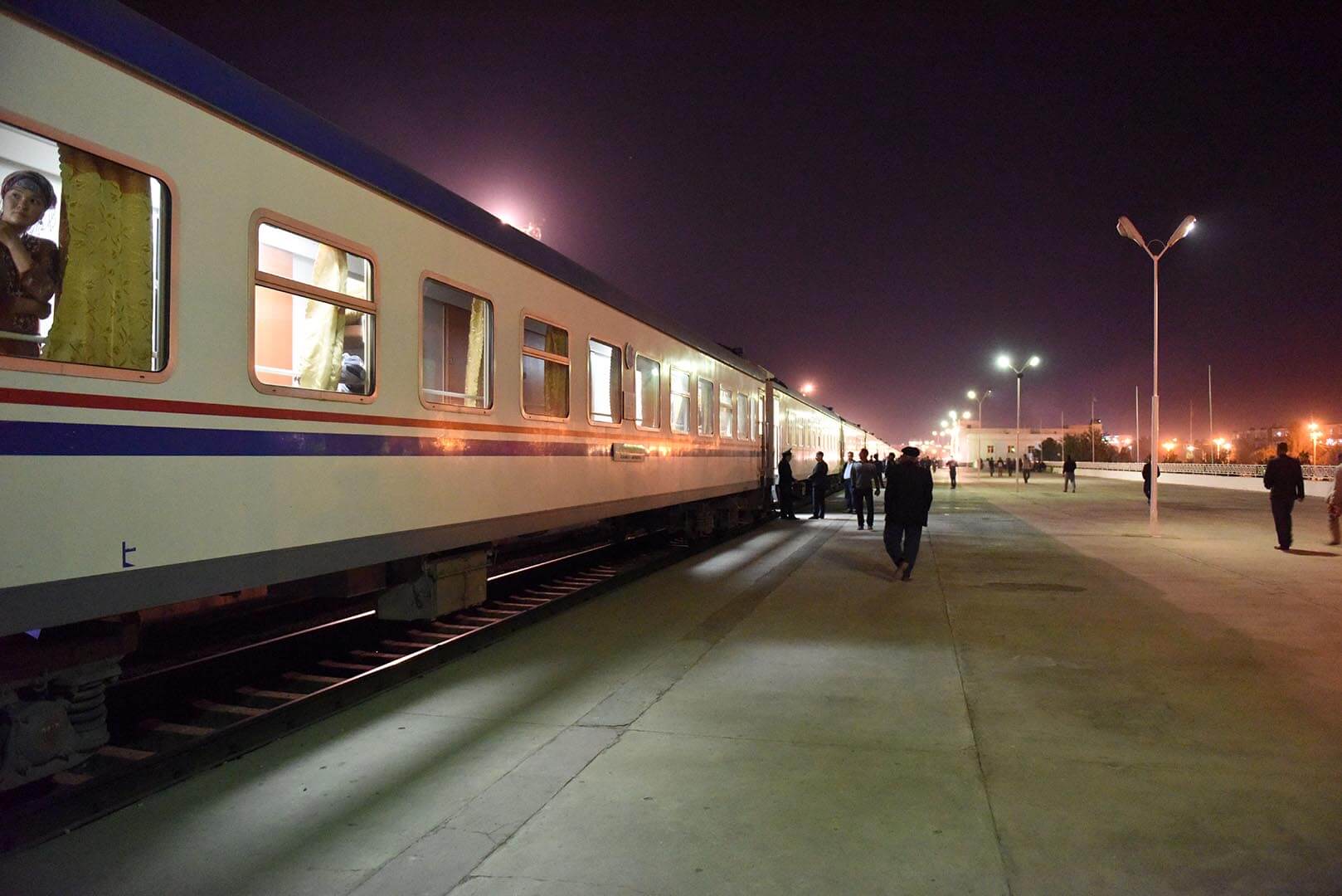 The night train waiting at the platform
