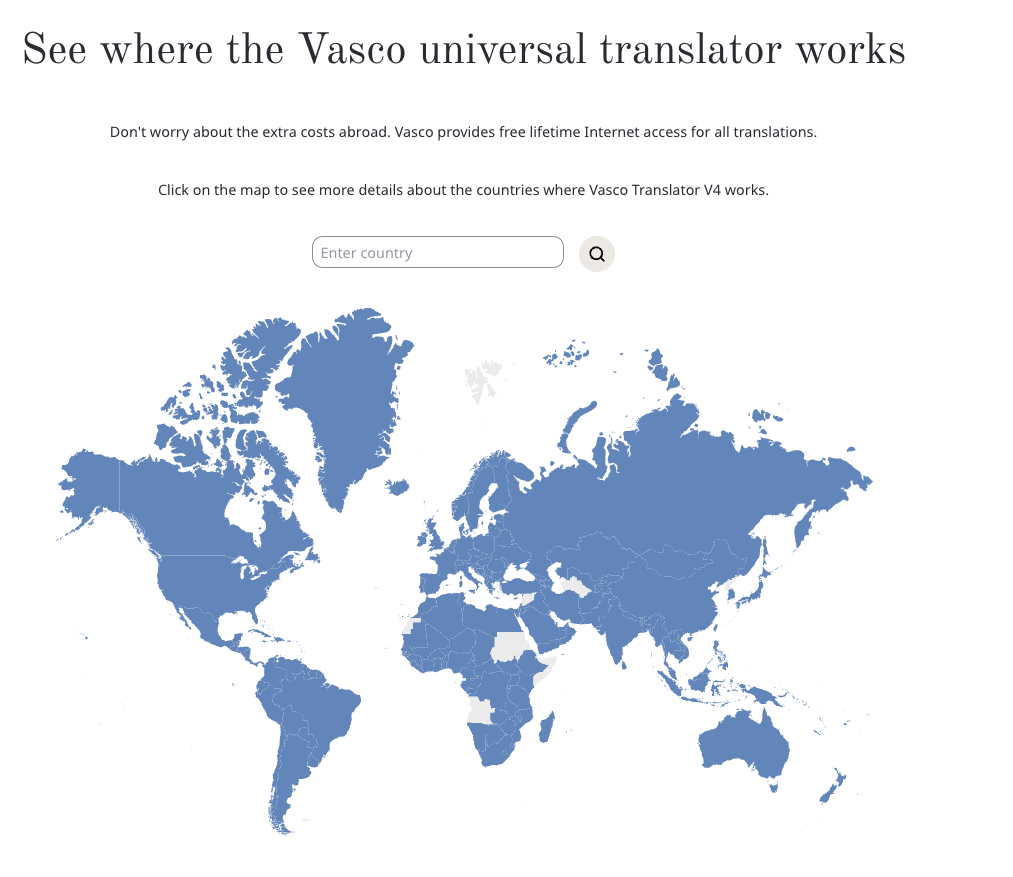 vasco translator coverage map