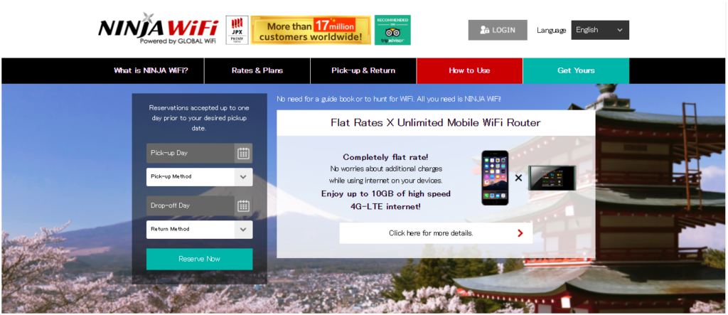 How to Book Your Ninja Wifi Pocket Wifi for Japan