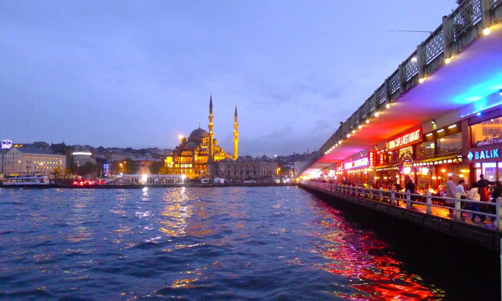 Galata Bridge at night