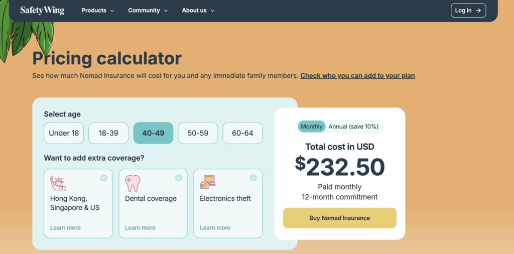 Safetywing Nomad Insurance Complete