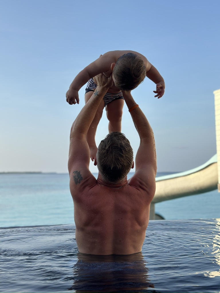 Aidan and me in the Maldives