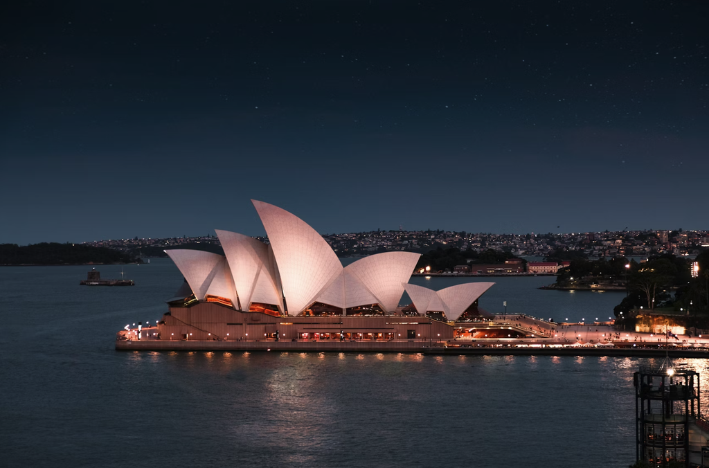 Graphic of Australia with Sydney Opera House